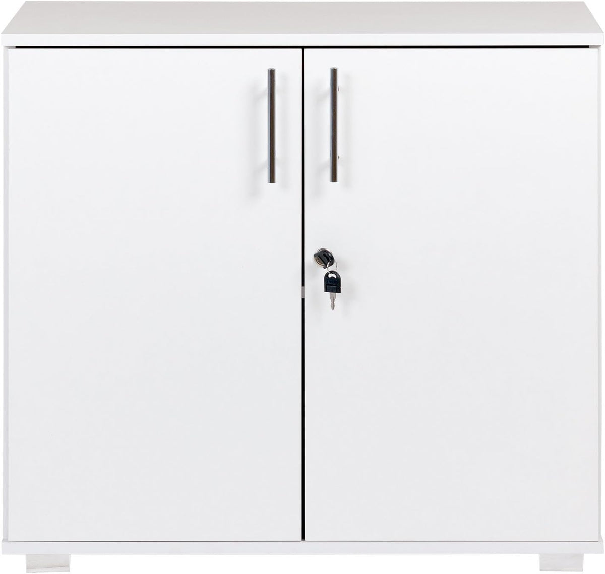White 2 Door Locking Storage Cabinet Bookcase W3071
