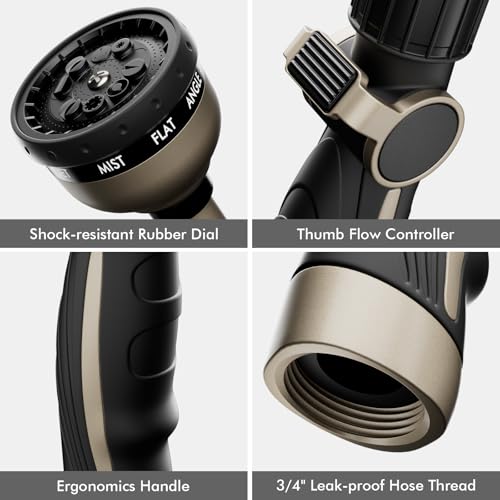 Heavy Duty Metal Garden Hose Wand with 10 Spray Patterns T997411