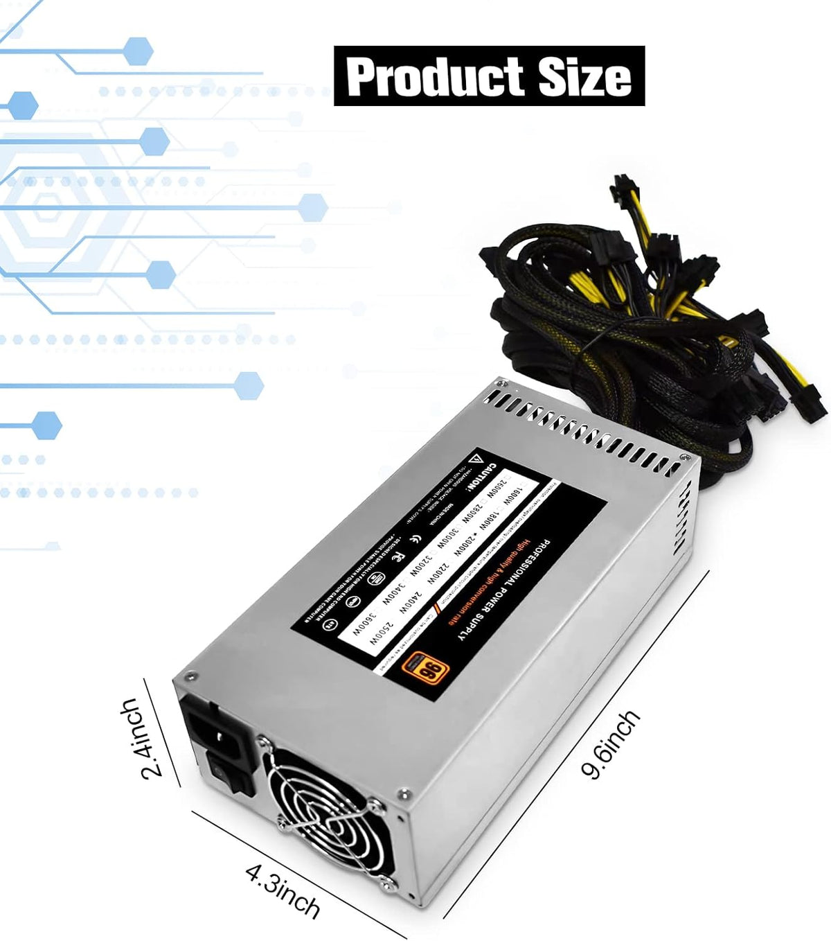 2500W 2U Single Channel Mining Power Supply V896