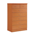 7 Drawer Wooden Dresser Chest with 2 Top Locks, Cherry X75455
