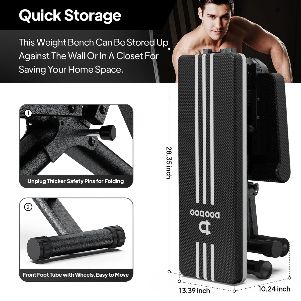 Foldable Adjustable Weight Bench K63366