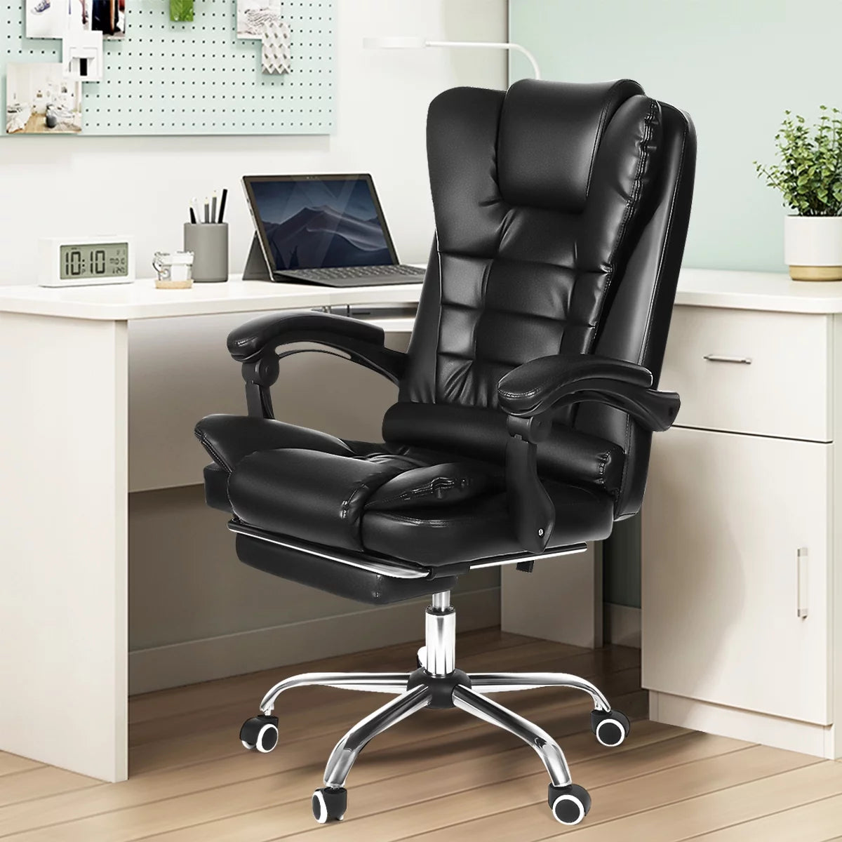 Ergonomic Faux Leather High Back Office Chair with Lumbar Support K55214