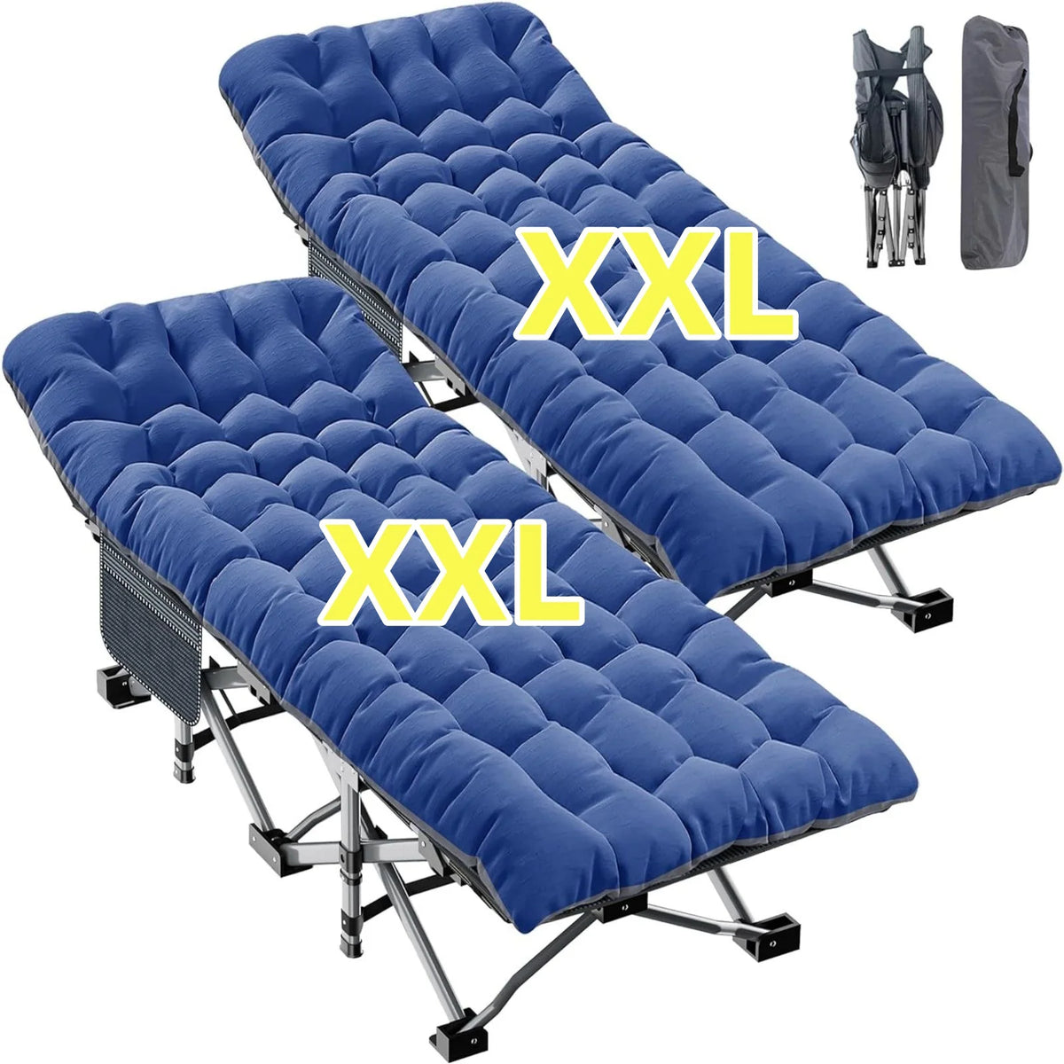 Oversized Heavy Duty Camping Cot with Mattress 2 Pack B113493