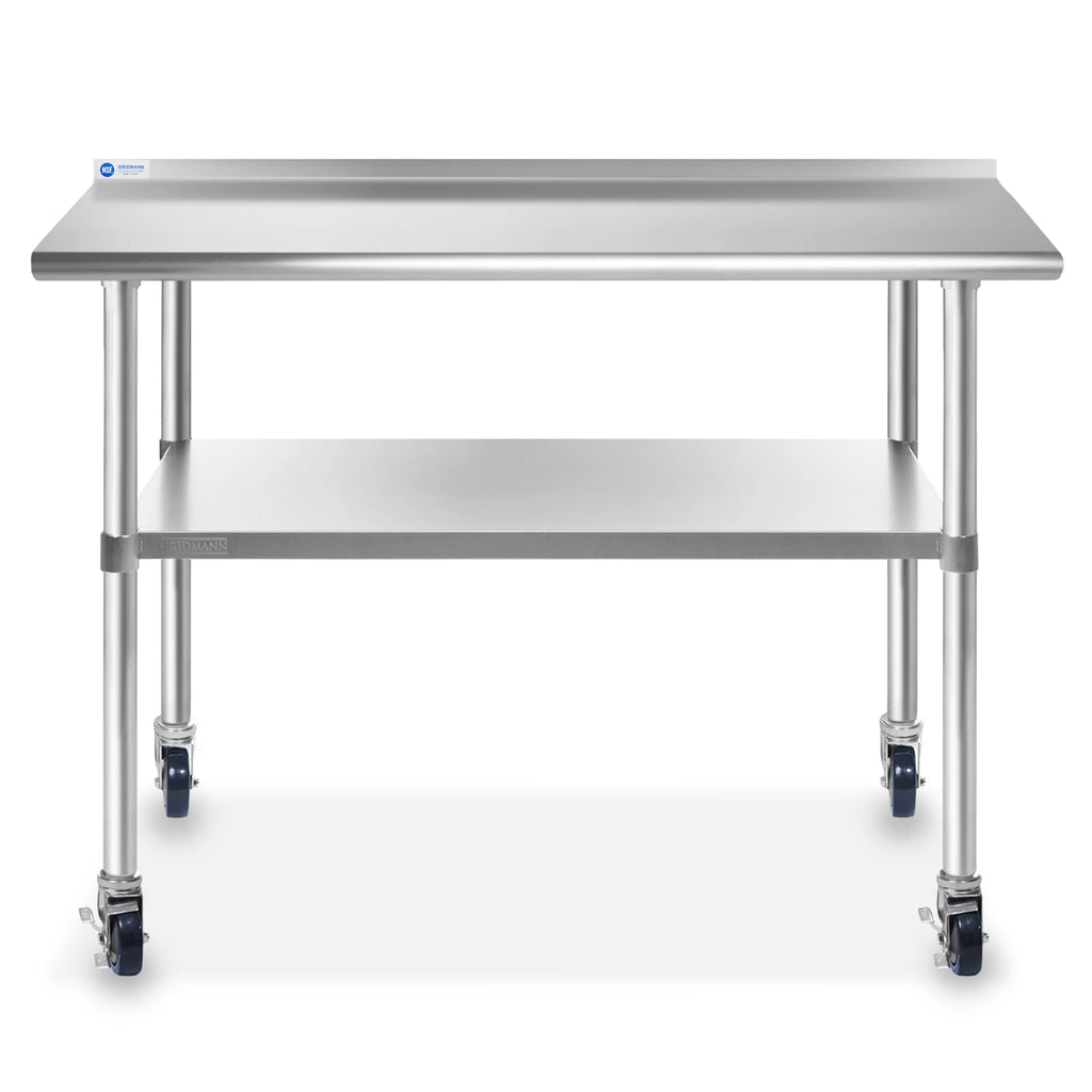 Stainless Steel 48 x 24 Inches Kitchen Work Table with Backsplash T277