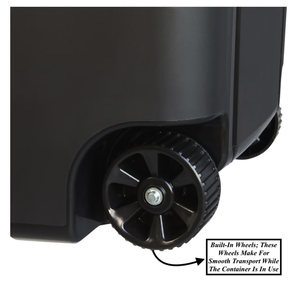 45 Gallon Heavy Duty Plastic Trash Cans with Lid and Wheels M3006