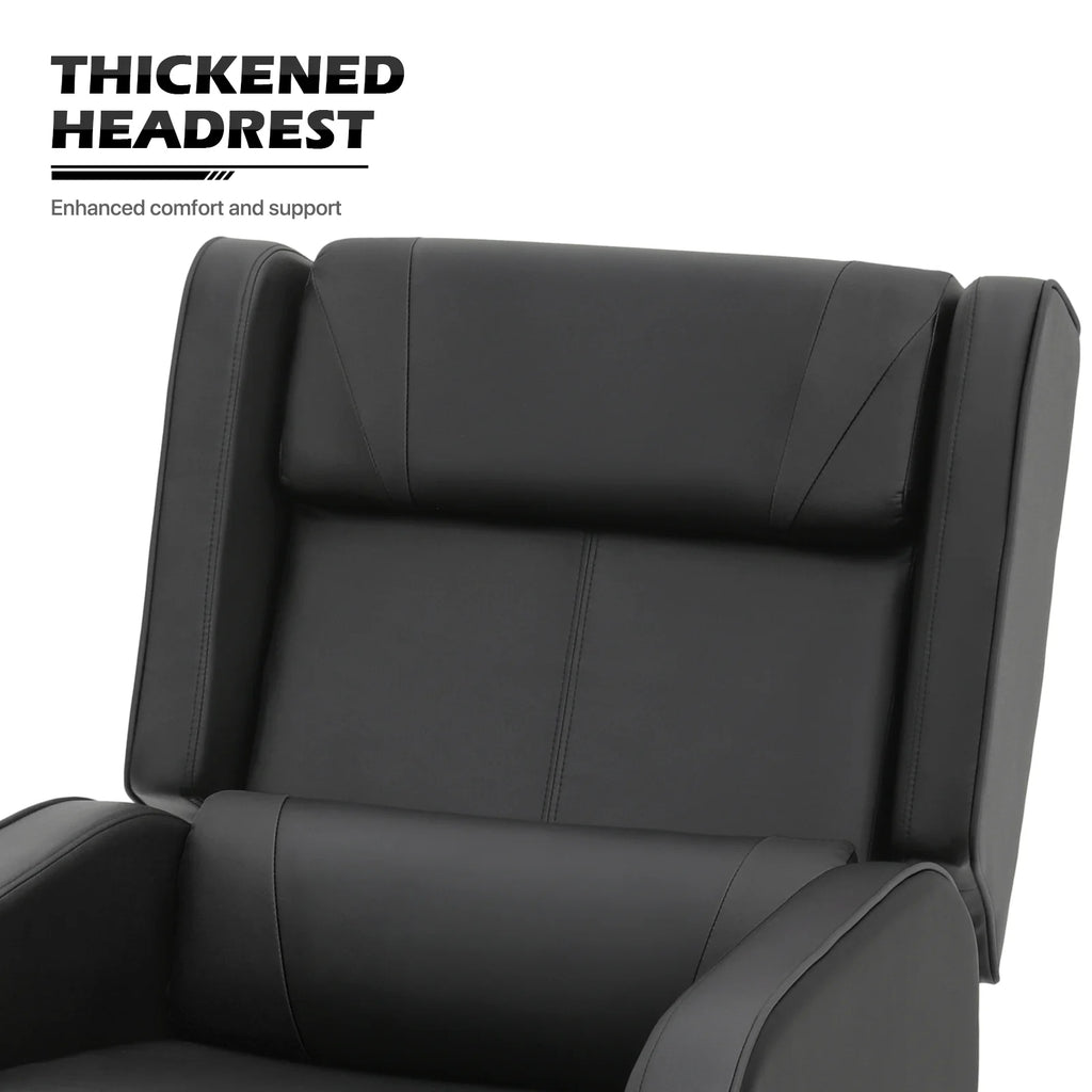 Black PU Leather Adjustable Reclining Gaming Chair with Footrest B310987