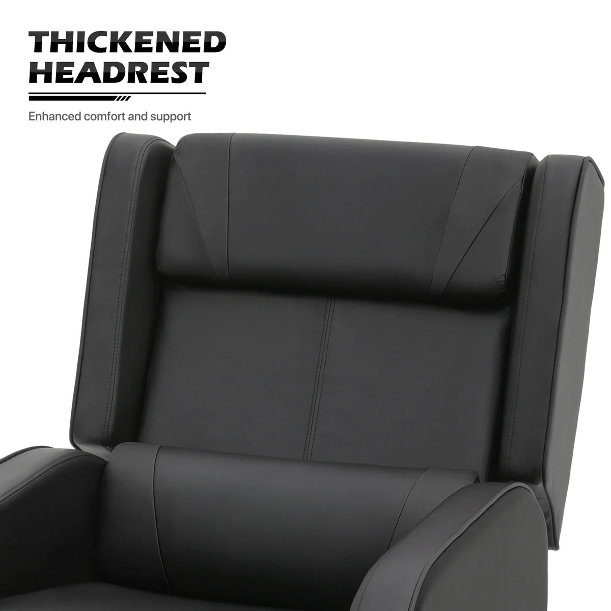 Black PU Leather Adjustable Reclining Gaming Chair with Footrest B310987