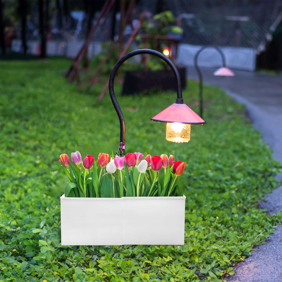 White Square Umbrella Planter H6096
