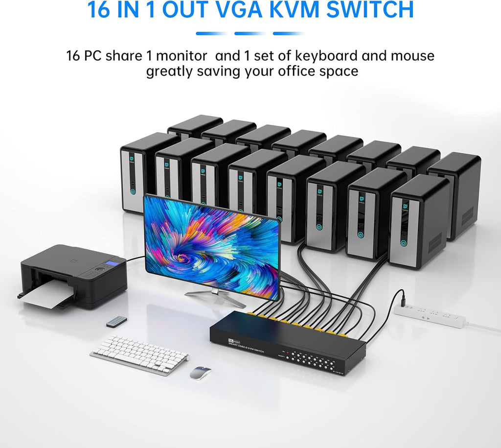 VGA Rack Mount KVM Switch 16 Ports 1U M67976
