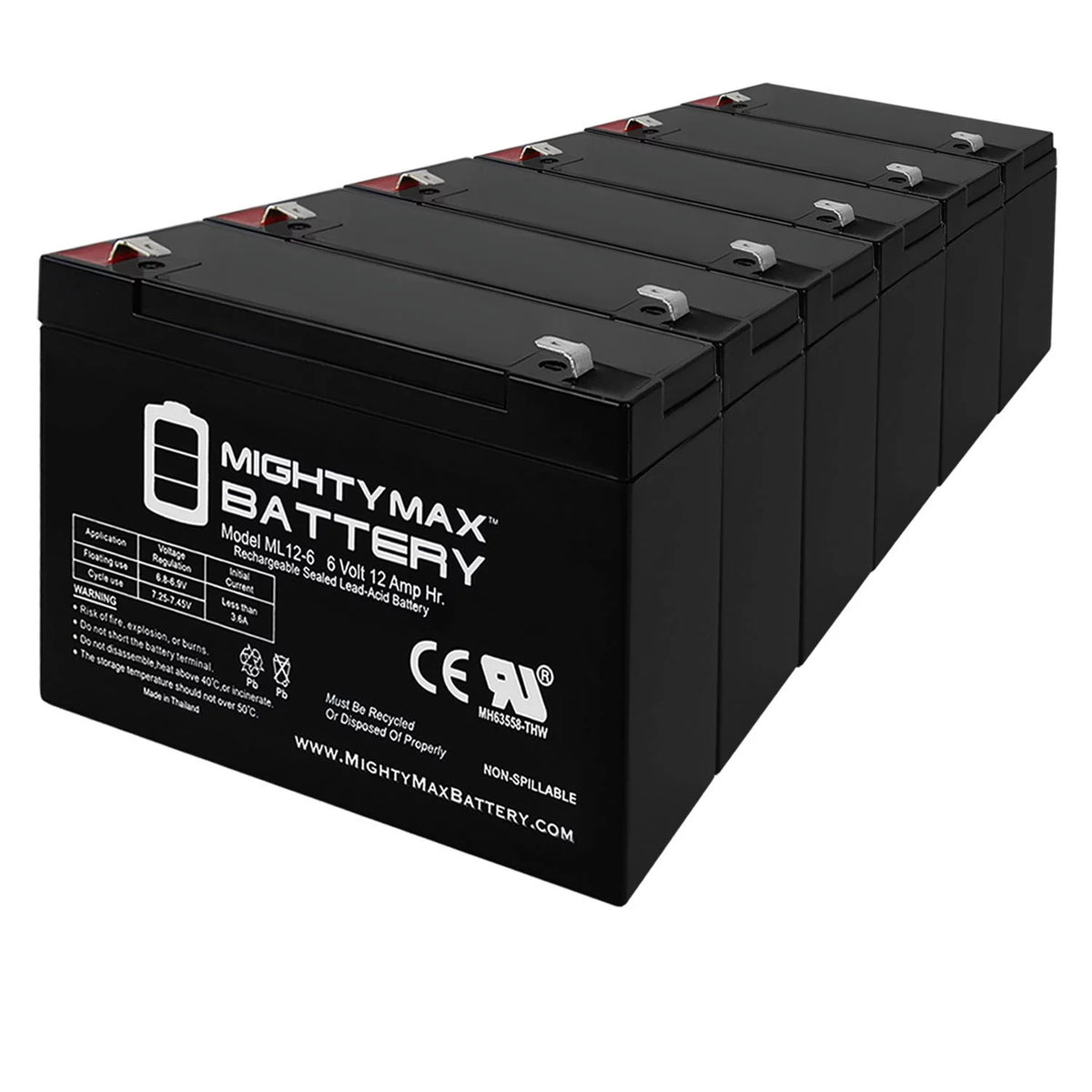 6V 12AH F2 Battery 6 Pack Z7035