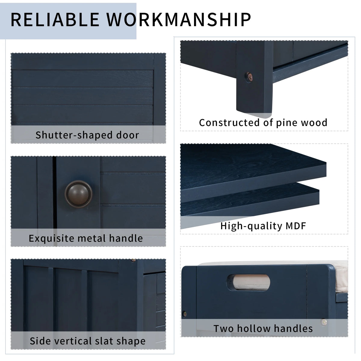 Blue Storage Bench F9591