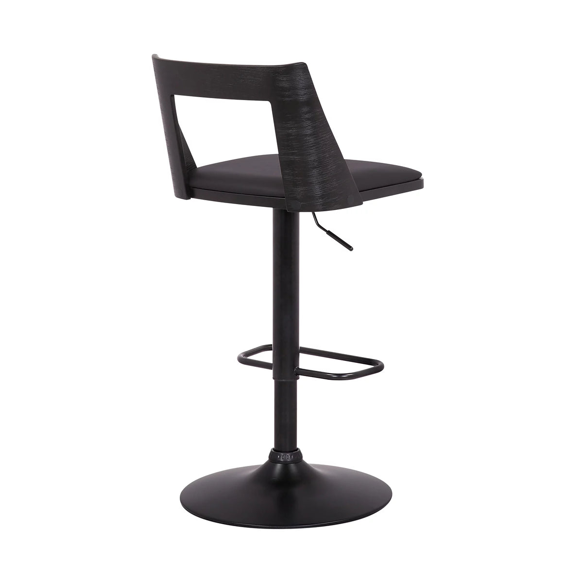 Black Faux Leather Wood Swivel Bar Stool X95017