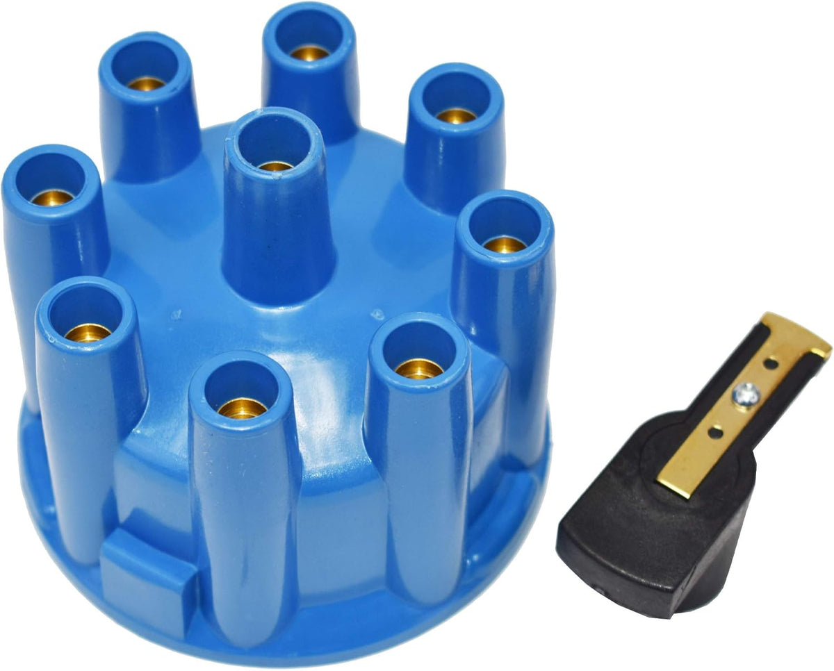 Blue 8 Cylinders Distributor Cap and Rotor Kit W852