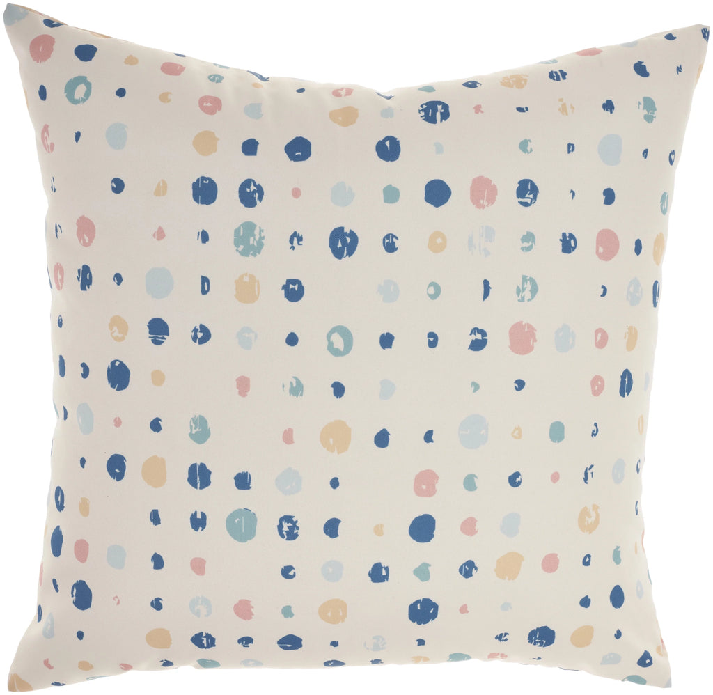Blue Ivory Indoor Outdoor Washable Throw Pillow U3855