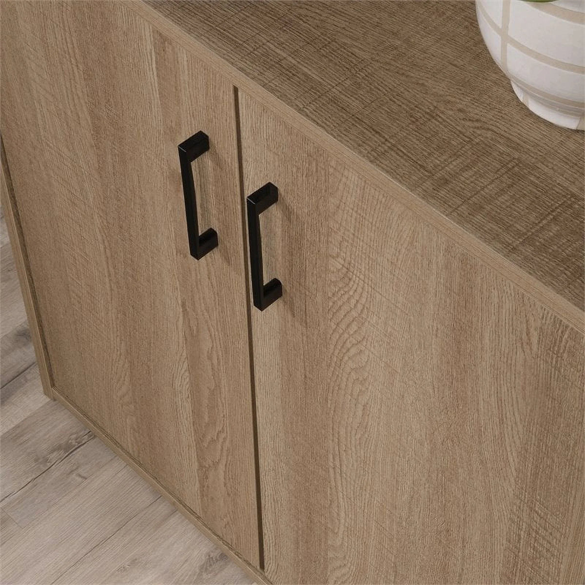 4-Shelf Engineered Wood Bookcase with Doors A6702