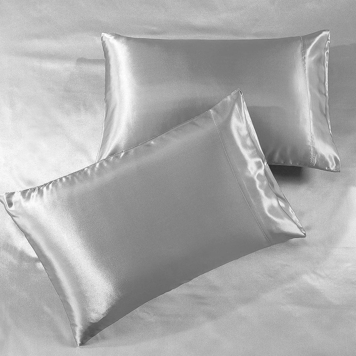 Microfiber Satin Gray 4 Piece Full Size Bed Sheets V53235