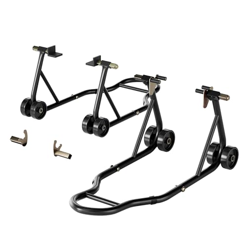 Black Motorcycle Stands 882 Lbs Capacity Front Rear Wheels Lift G923459