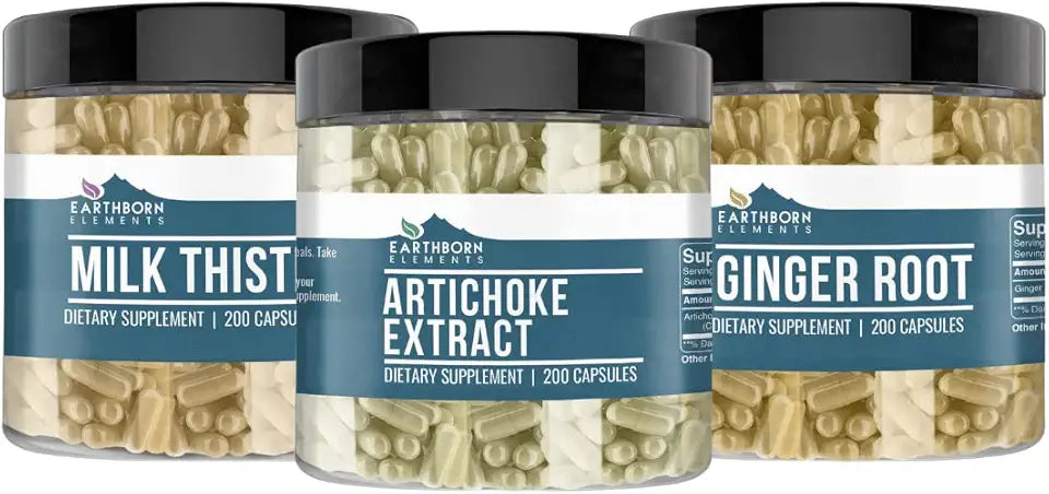 Artichoke Milk Thistle Ginger Root 200 Capsules Z961