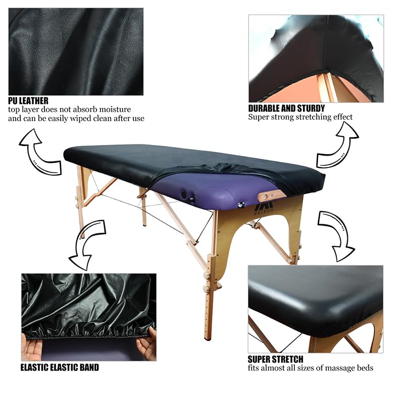 Black Waterproof PU Massage Table Cover V45032