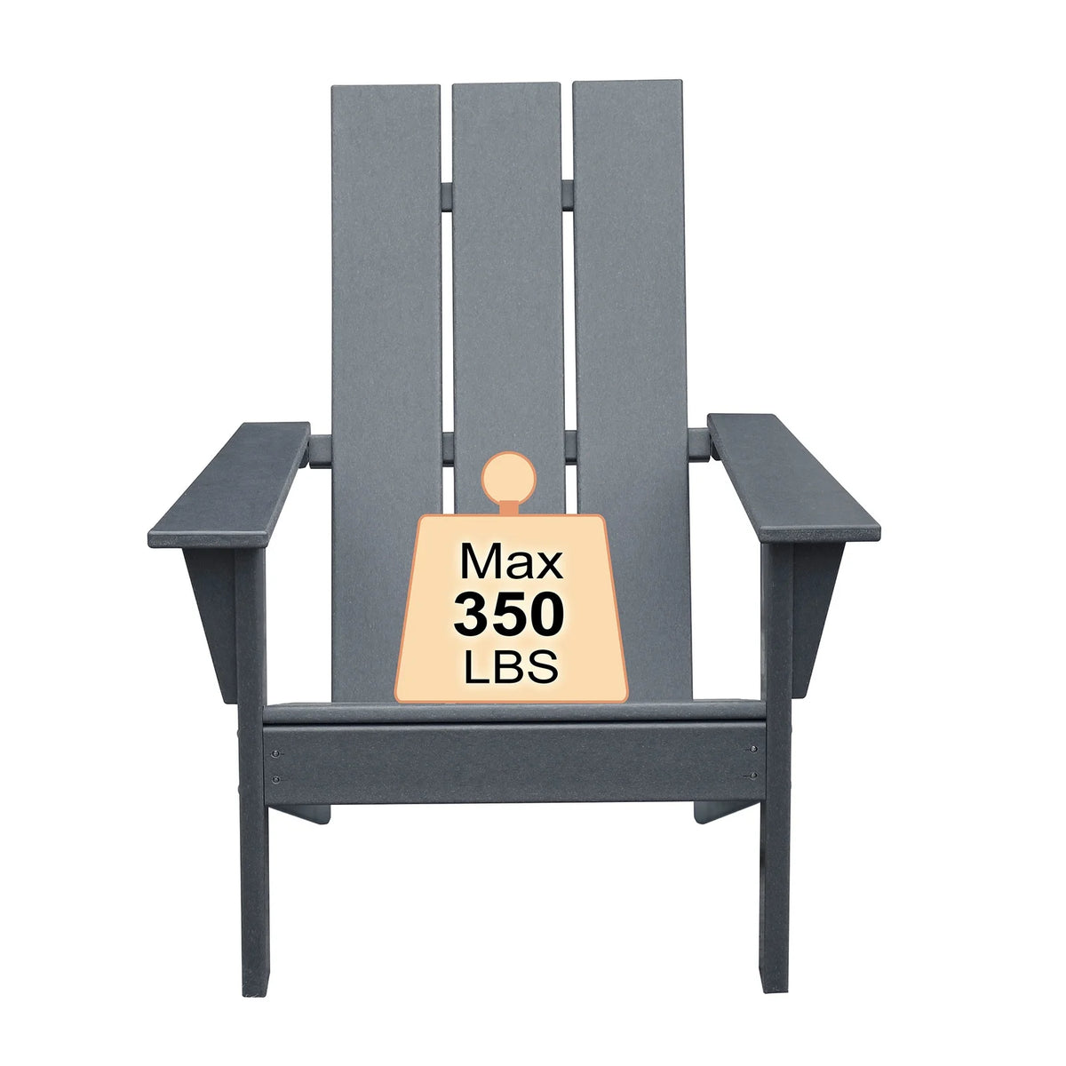 Dark Grey HDPE Resin Adirondack Chair M129213