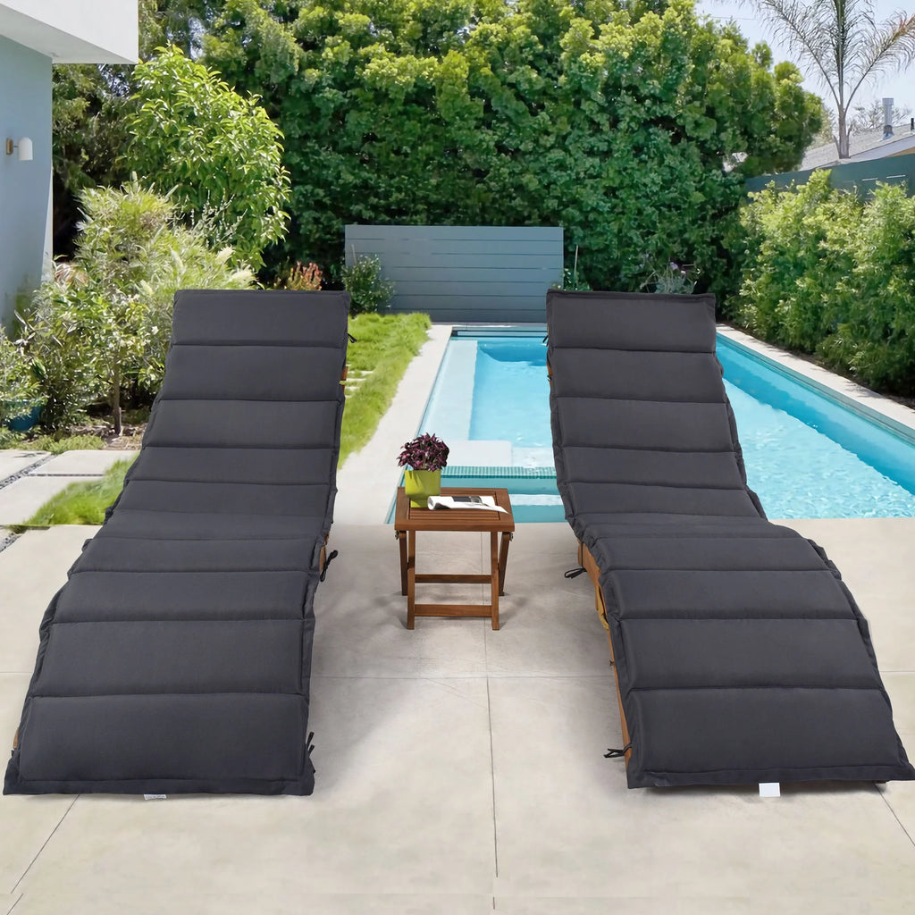 Portable Wood Chaise Lounge Set with Foldable Tea Table F520
