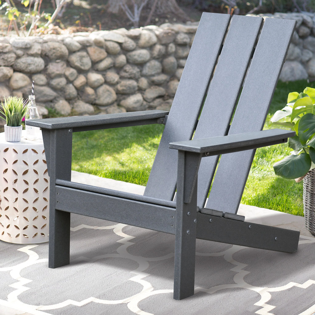 Dark Grey HDPE Resin Adirondack Chair M129213