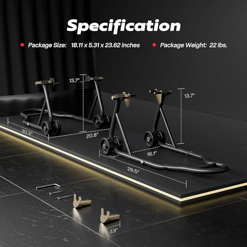 Black Motorcycle Stands 882 Lbs Capacity Front Rear Wheels Lift G923459