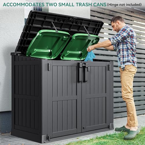 8x6.2FT All-Weather Plastic Outdoor Storage Shed with Lockable Doors C783778