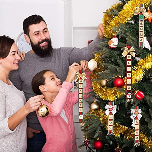 Christmas Ornaments Tree Decorations DIY Ribbon Letter Tiles Bells Stockings Name Tags A583