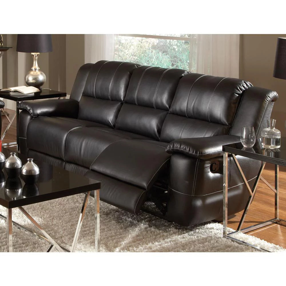 Black Transitional Sofa with Pillow Arms E69599