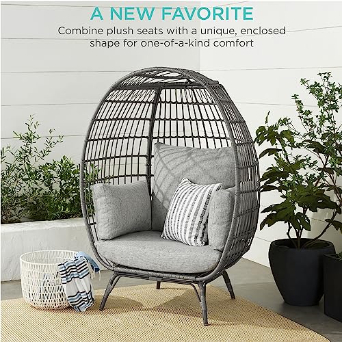 Oversized Wicker Egg Chair with 4 Cushions O295