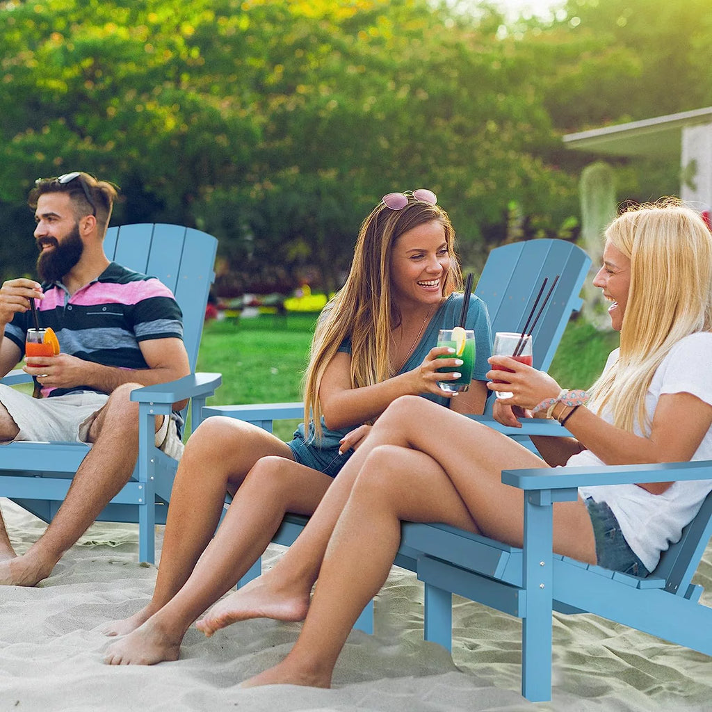 Blue Weather Resistant Plastic Adirondack Chairs F46153