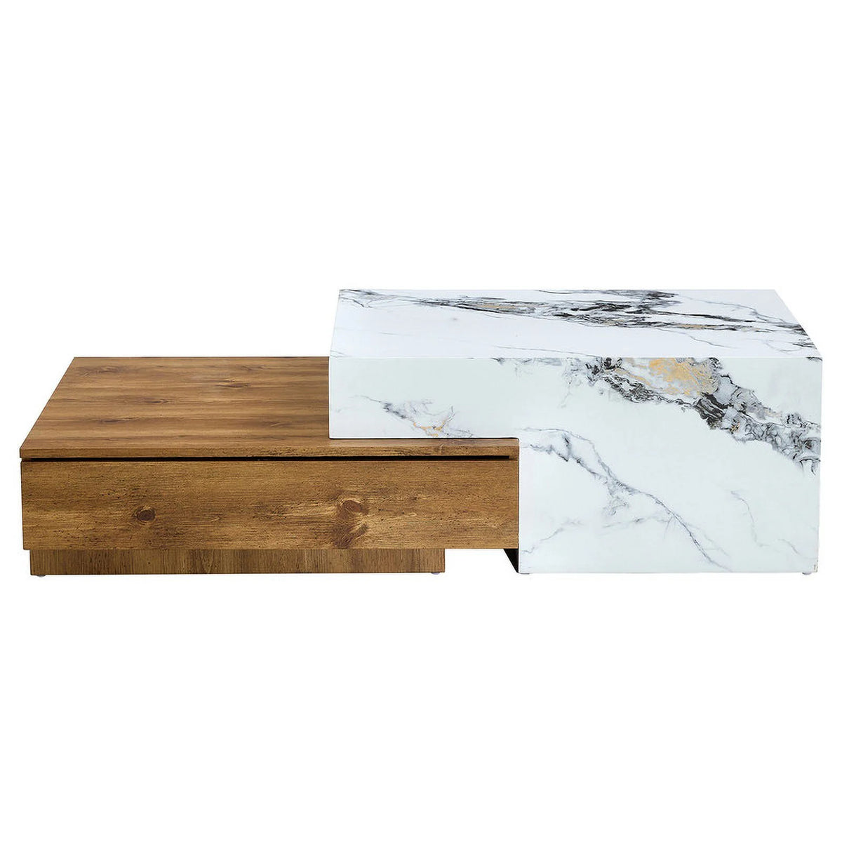 Modern Coffee Table with 2 Drawers White Finish P315