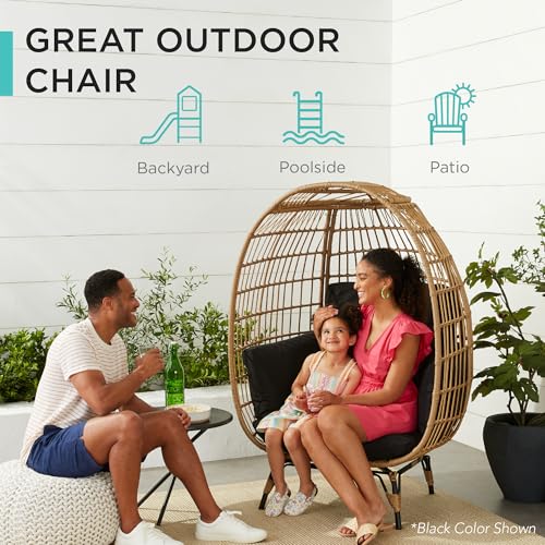 Oversized Wicker Egg Chair with 4 Cushions O295