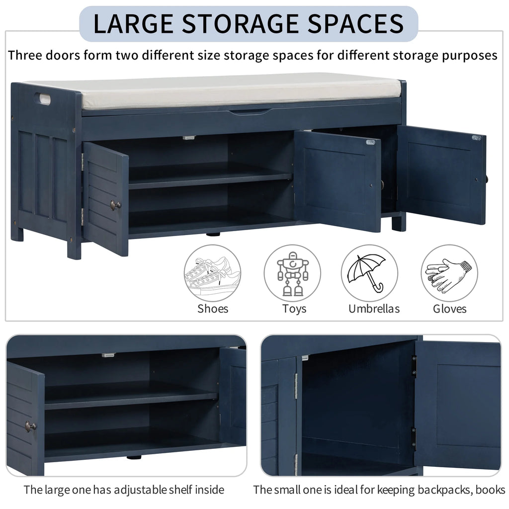 Blue Storage Bench F9591