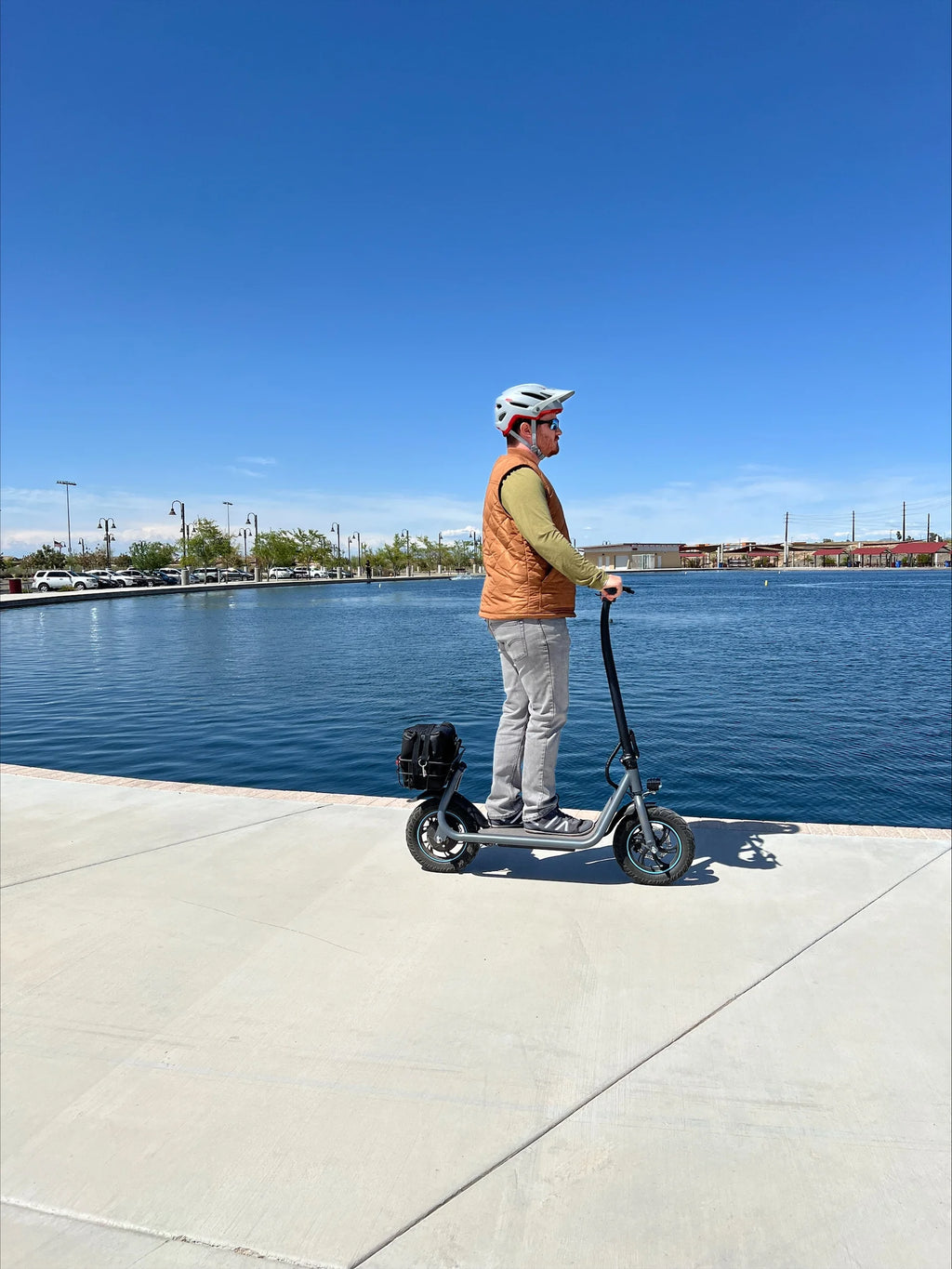 550W 12 inch Electric Scooter with Basket and Wide Deck K32509
