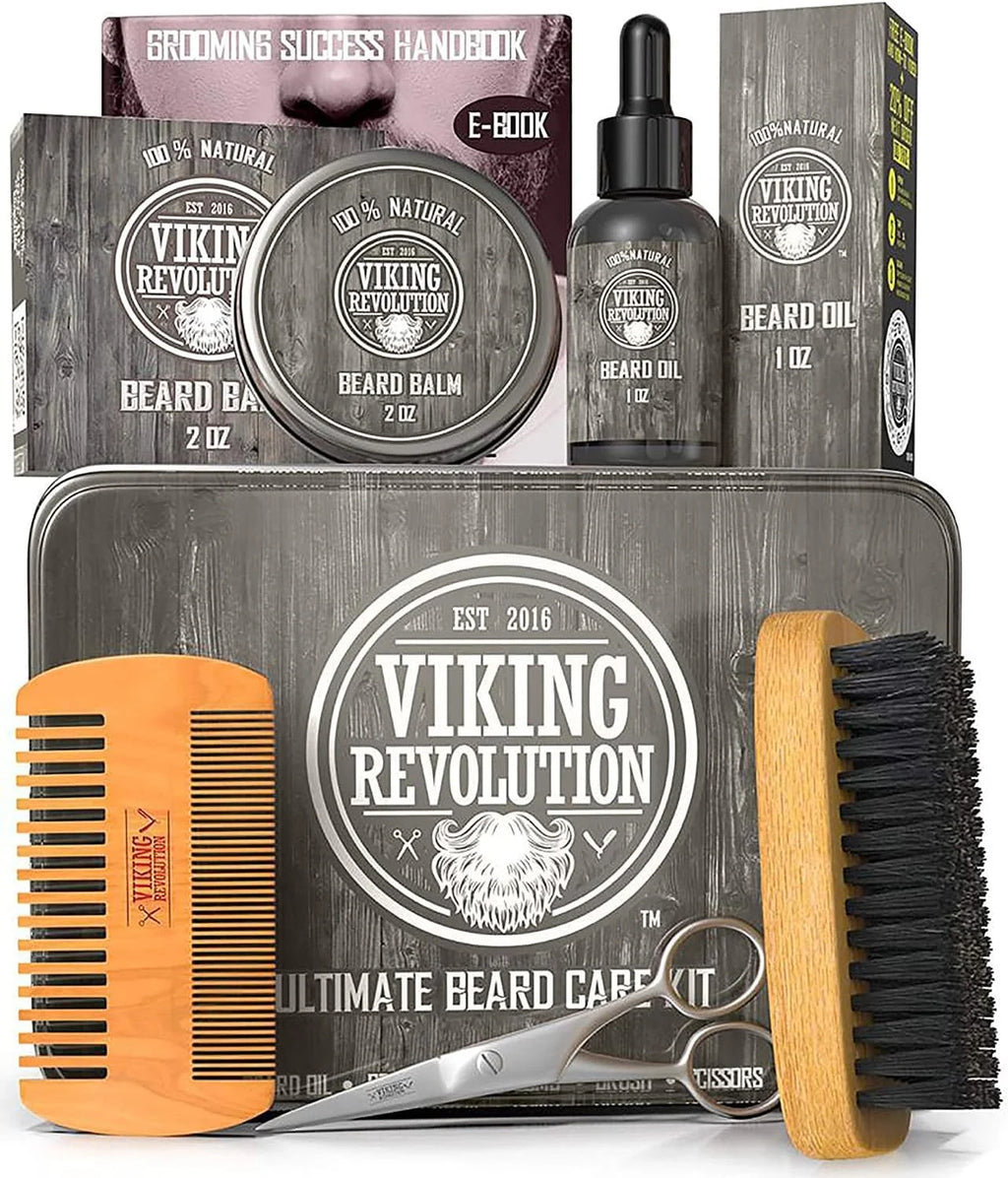 Beard Care Kit with Beard Balm, Beard Oil, Scissors L7483