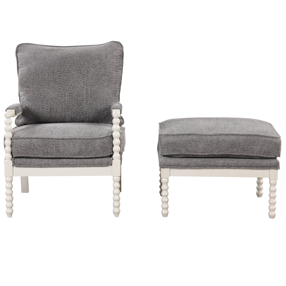 Velvet Accent Chair with Ottoman D95472