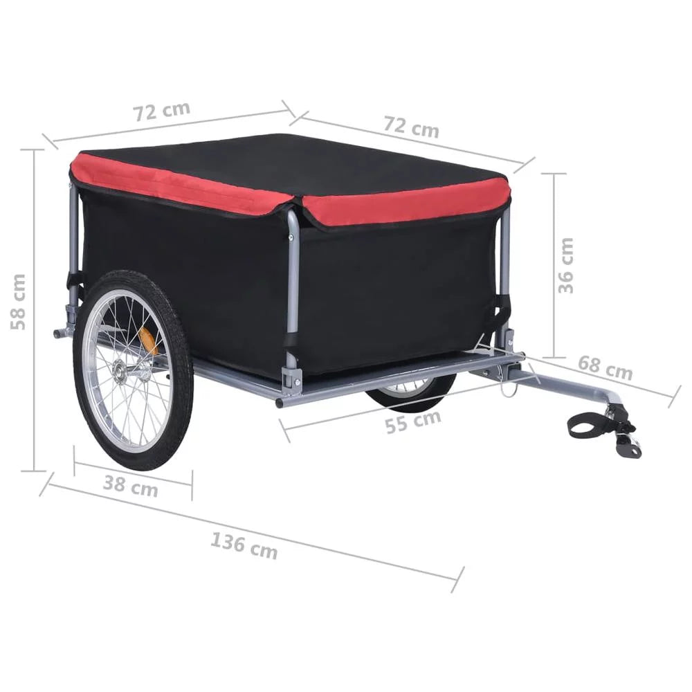 Bike Cargo Trailer Black and Red 143.3 lb S3001