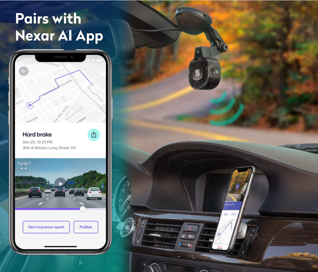 Full HD Smart Windshield Mount Car Dash Cam Black D5500
