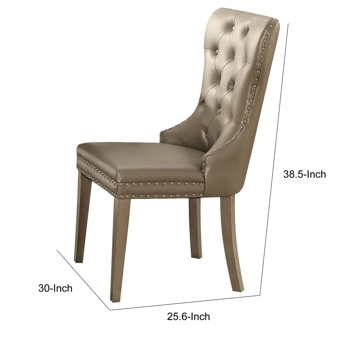Leatherette Wooden Side Chair, Set of 2 C1380