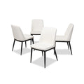 White Faux Leather Upholstered Dining Chair Set of 4 I19159