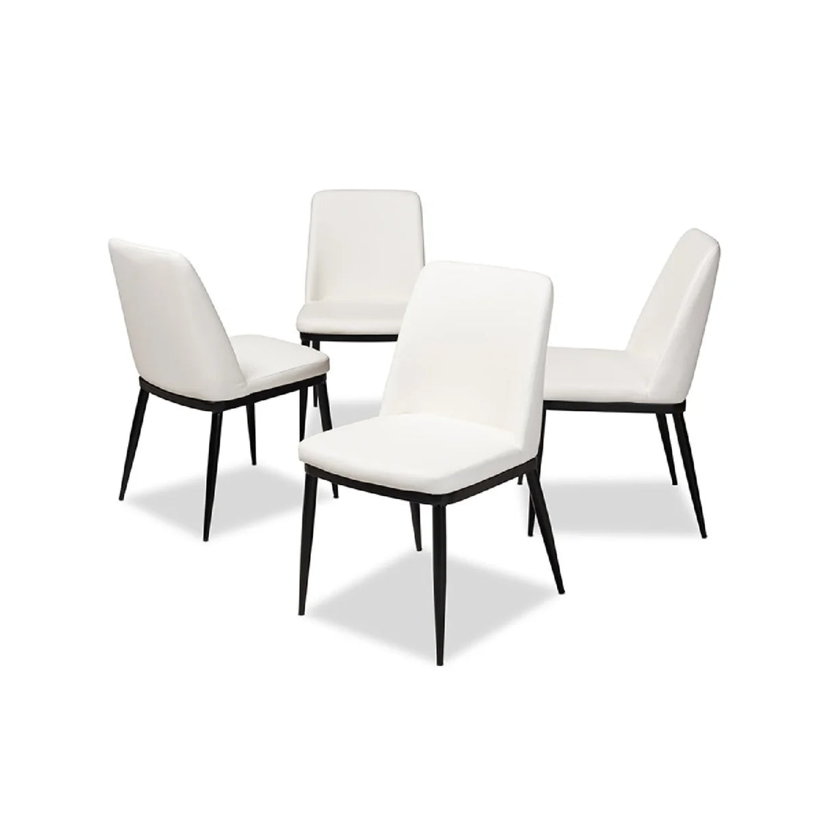 White Faux Leather Upholstered Dining Chair Set of 4 I19159