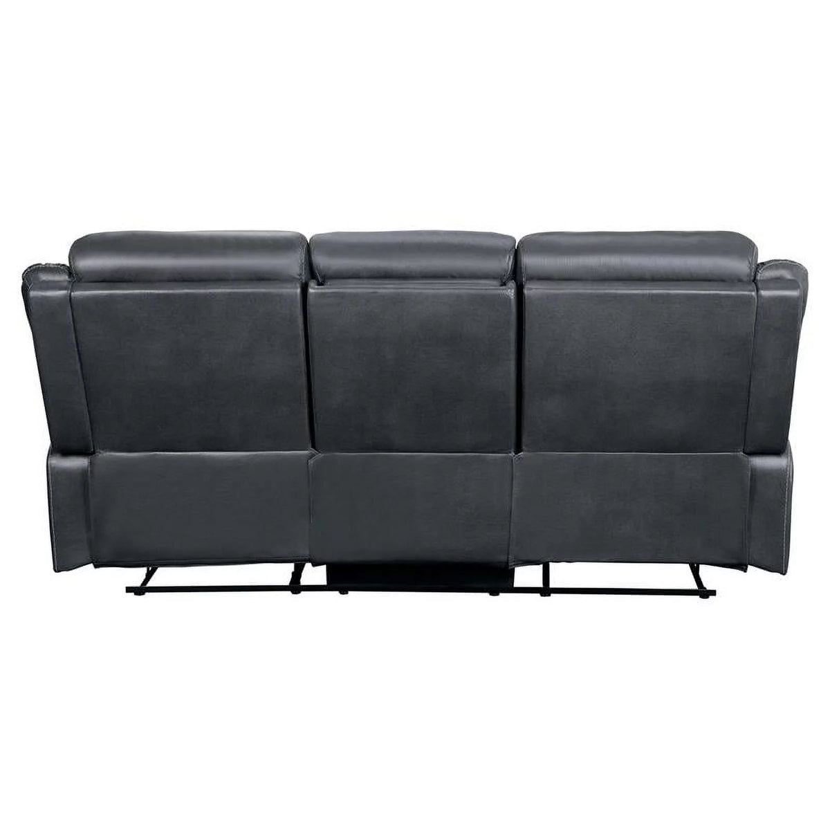 Dark Gray Double Reclining Sofa with Cup Holders V145855