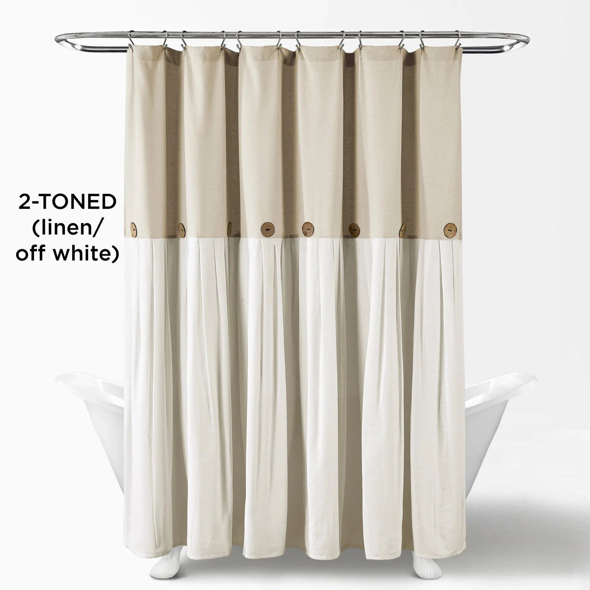 Gray Cotton Blend Shower Curtain F4707