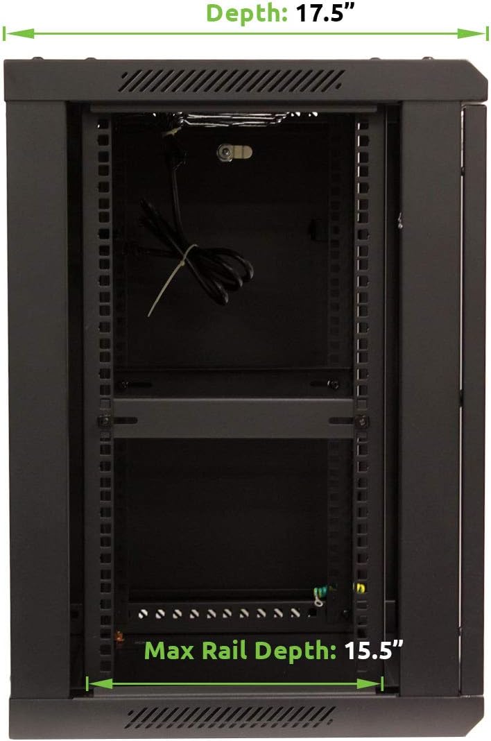 12U Wall Mount Network Server Cabinet Rack Enclosure Glass Door Lock O7936