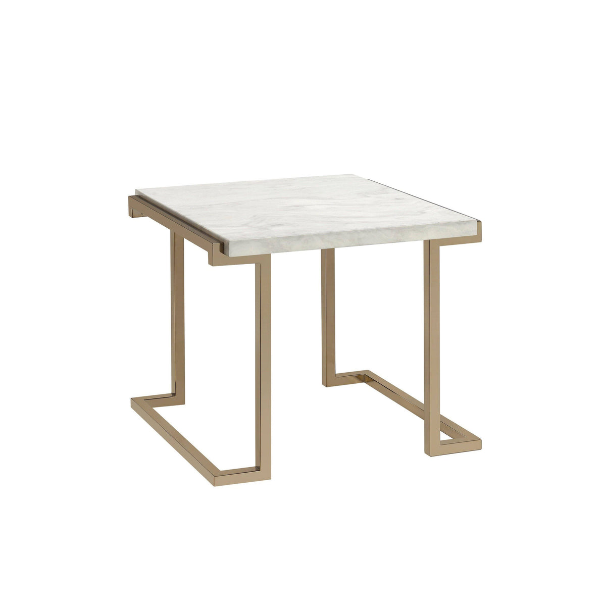 Faux Marble Champagne End Table I9804