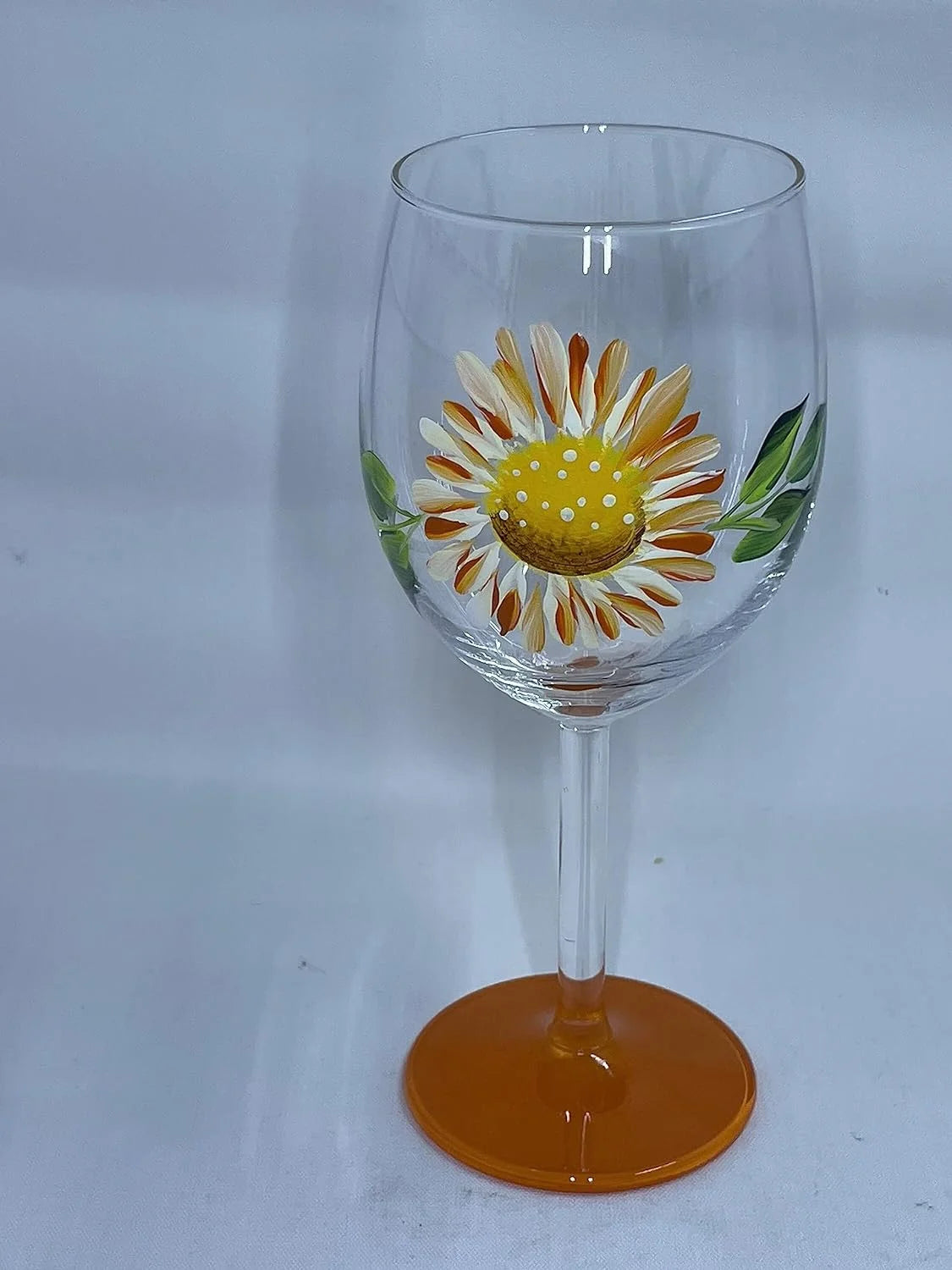 Hand Painted Flower Wine Glasses Q892