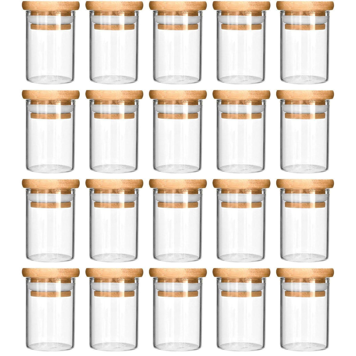 Glass Jar with Wooden Lid 4 fl oz 20-Pack S79550