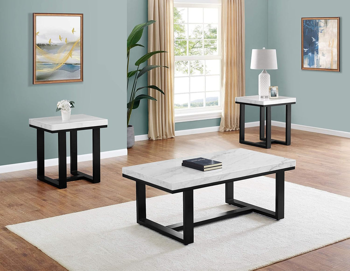 White Marble Top Cocktail Table W738